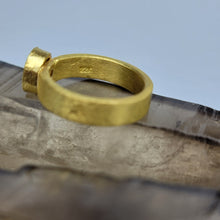 Load image into Gallery viewer, Sold* 1ct Diamond in Heavy 22K Montana Gold Bezel Ring