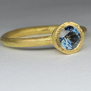 Parti Color Blue Purple Orange Montana Sapphire 18K Gold Bezel Ring