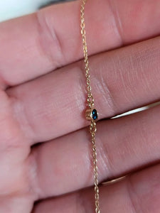 3mm Top Blue Montana Sapphire 14K Yellow Gold Bezel Bracelet